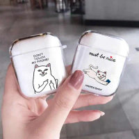 Funny Animal Case For Apple Airpods Pro Cases Cartoon Cat For Airpods 1 2 Silicone Clear Bluetooth Earphone Cover Air pod 3 Capa