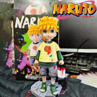 Naruto Anime Figure Uzumaki Naruto Gk Childhood Uzumaki Naruto Paint Bucket Action Figure 16cm Pvc Statue Model Toys Gifts