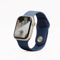 【General】Apple Watch 錶帶 SE2 / SE 簡約舒適防水矽膠壓扣運動錶帶(星空藍)