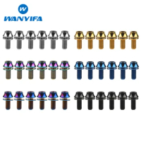 Wanyifa 6pcs Titanium Bolt M5x12mm Bike Bottle Holder Hex Screws Bicycle Water Bottle Cage Bolt With Washer