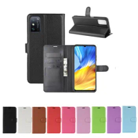 50Pcs/Lot PU leather Flip Wallet Litchi Pattern Phone Case For VIVO V20 V20SE Y70 X50e 4G 5G