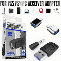 Bluetooth Audio Headphone Adapter Receiver For Sony PS5/PS4 Game Console PC Headset 2 in 1 USB 5.0 Dongle Gaming Accessories