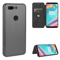 For OnePlus 5T Case Luxury Flip Carbon Fiber Skin Magnetic Adsorption Protective Case For OnePlus 5T 5 T OnePlus5T Phone Bags