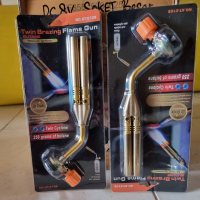 Kepala Las Flame gun Gas torch Blow Torch kuningan Double Twin Brazing