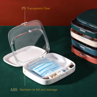 Mini Pill Plastic Case 7 Grids Travel Medicine Box Cute Small Tablet Pill Storage Mask Box Holder Container Dispenser Organizer