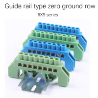Zero line grounding bar 6 X9 bridge type guide rail distribution box Zero line grounding bar 6X9 parallel wiring terminal ground