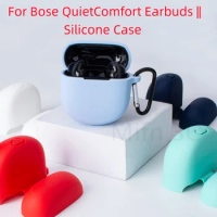 For New Bose QuietComfort Ultra Case Silicone Protective Cover Earphone Case For BOSE QC Earbuds II Dustproof Cover with hooks