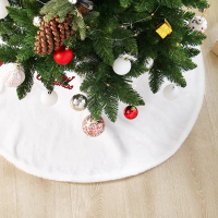 New Pure White Long Plush Christmas Tree Skirt Christmas Decorations Christmas Tree Accessories nơ t