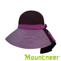 【Mountneer】中性透氣抗UV草編帽『暗紫』11H06