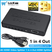 4K HDMI Splitter 1x2/1x4 Distributor 1 in 4 out HDMI Splitter Amplifier 1080P Video Splitter 1x2 for PC Laptop Monitor Projector