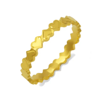 【GOLDCHILL JEWELRY】黃金戒指 滿圈愛心 5G工藝(0.70錢±0.03)