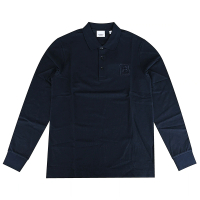 BURBERRY 巴寶莉 經典小LOGO刺繡純棉長袖POLO衫(男款/海軍藍)