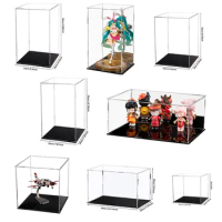 Acrylic Display Case Clear Display Box Countertop Cube for Collectibles, Action Figures, Mini Figurines Protection