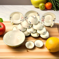 Bộ combo16 món sứ cao cấp hoạ tiết hoa văn TK16