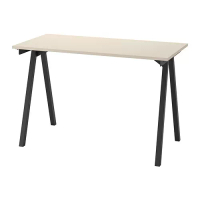 TROTTEN 書桌/工作桌, 米色/碳黑色, 120 x 60 公分