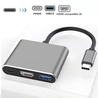 3 in 1 USB-C Hub with 4K HDMI-compatible USB 3.0 Port PD Quick Charging Docking Station for Mac Pro/Air Huawei Samsung Laptop