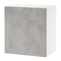 BESTÅ 上牆式收納櫃組合, 白色 kallviken/淺灰色 仿混凝土, 60x42x64 公分