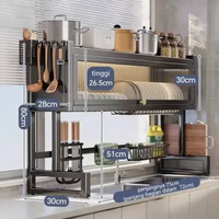 SKY - Rak Piring Wastafel Dengan 2 Susun Kabinet Rak Wastafel Cuci Piring Rak Piring Stainless Steel