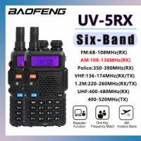 2pc Baofeng 5RX 5W Multi-Band Amateur Radio Repeater AM Aviation Band 1800mAh 128CH Portable Handheld Two-Way Radio
