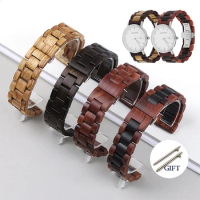 20mm 22mm Wooden Quick Release Watch Strap for Samsung Galaxy Watch Band for Seiko Bracelet Women Men Universal Wristband