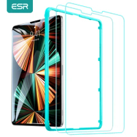 ESR 2PCS Tempered Glass for iPad Pro 11 12.9 2021/2020/2018 HD Clear Glass Screen Protector for iPad Pro 2021 Screen Film Glass
