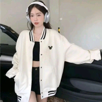 Jaket Varsity Big Size ( S - 5XL ) MICKEY Disney Logo Embroidery Jacket Baseball Kancing Bomber Over