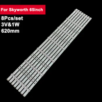 8pcs Tv Backlight Strip for Skyworth 5800-W65000-8P00 SW65D07-ZC62AG-01 65E33A 65K5CD 65A5 65A4 65G20 65K5N 65M0 65P50 65V40 65M