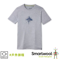 【SmartWool 美國 男 Merino Sport 150 塗鴉短袖T恤《戶外旅程/淺灰色》】SW011534/T恤