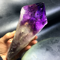 天然紫水晶權杖骨干原石原礦毛料標本消磁凈化療愈能量石擺件