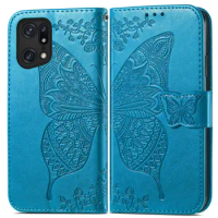 2023 For OPPO Find X5 Pro X3 Lite X2 Neo Leather Case 3D Butterfly Wallet Book Shell Find X6 Case Find X 6 5 3 2 X6Pro 5X Flip C