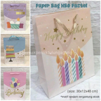 paper bag Happy Birthday warna pastel-motif warna kirim random Karton Kertas