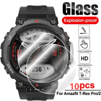 10pcs Tempered Glass For Huami Amazfit T Rex Pro/2 Screen Protector Explosion-proof Protective Film Amazfit T Rex Accessories