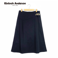 【Kinloch Anderson】經典側邊釦飾修飾腰身 百搭舒適棉質長裙 裙子 金安德森女裝(藏青色)