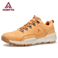 HUMTTO Leather Casual Shoes for Men Sneakers Breathable Luxury Designer Outdoor Mens Sports Shoe Fashion Black Men's Sneaker