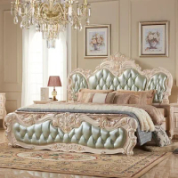 Wood Fancy Bed Frames Queen Mattress Headboard Master Bedroom Twin King Size Bed Modern Luxury Cama Matrimonial Hotel Furniture