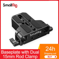 SmallRig 1674 Universal Dslr Camera Base Plate with 15mm Rod Rail Clamp for Sony A6500/A6600 for Panasonic For Sony Camera Cage