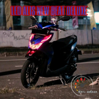 SEPASANG LED ALIS BEAT DELUXE BONUS DEMON DEVIL EYE Foto real Kabel Lampu alis Motorcycle