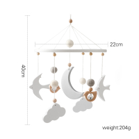 Baby Wooden Bed Bell Cartoon Rabbit Mobile Hanging Rattles Toy Hanger Crib Mobile Bed Bell Wood Toy