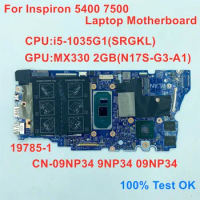 19785-1 For Dell Inspiron 5400 7500 2 in 1 Laptop Motherboard i5-1035G1 SRGKL GPU MX330 2G CN-09NP34 9NP34 09NP34 100% Test OK