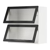 kab dinding horizontal dg 2 pntu kc, putih/Hejsta gelas buluh antrasit, 80x80 cm