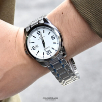 CASIO手 錶大數字白色鋼錶【NEC152】