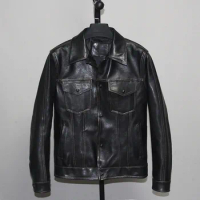 Coat 100% sheeper Mens Leather Flight suit jacket Men Jacket Natural Leather High-Quality Coat H621