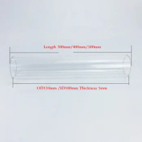 Borosilicate Glass Column, Outer Diameter 110mm ,Inside Diameter 100mm, Height 300mm/400mm/500mm For New Type 4" Glass Column