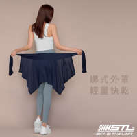 STL yoga 韓國瑜珈 HIP COVER 運動機能一片式綁帶外罩裙 墨水藍InkBlue