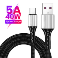 5A Fast Charging USB C Cable Type C Cable for Huawei Data Cord Charger USB Type C Cable For Honor Xiaomi POCO X3 M3 1M