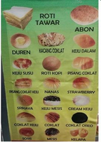 Bread Roti Lokal Abon Duren Coklat ( Keju Oreo Kacang Pisang ), Keju ( Cream Dalam Meses Susu ) Kela