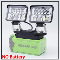 Portable LED Work Light For GREENWORKS 40V Wireless Outdoor Double Headlight Max Lithium Battery Power Tool Accessories