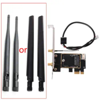 .2 To PCI-Express Wireless Adapter 2 Antennas M2 WiFi Bluetooth-compatible Card Converter For AX210 AX200 9260 8265
