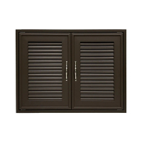 Global House Shop CLOSE บานซิงค์คู่ UPVC รุ่น BARRON ขนาด 84x64 ซม. สีโอ๊คแดง
