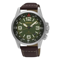 SEIKO精工 夜光紳士風綠色錶盤不鏽鋼錶殼男士手錶 SRPA77K